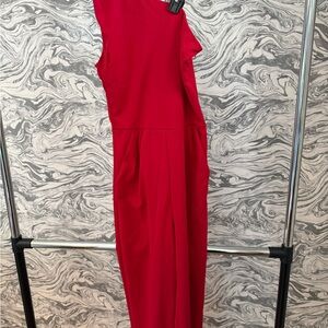 Elegant Red Sleeveless Romper